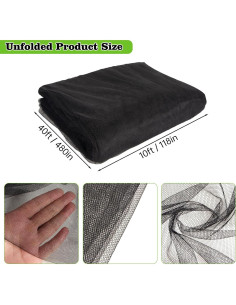 Malla Antimosquitos RGQSUN 3x12m Negra para Jardín 2