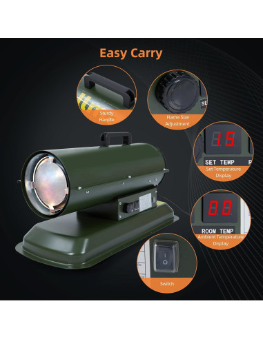 Calentador de aire diésel Towallmark 80,000 BTU portátil