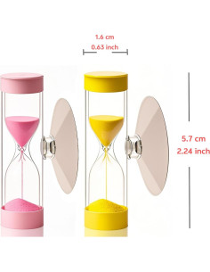 Reloj de Arena 3 Minutos con Ventosa para Niños - 2 Piezas 2