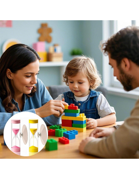 Reloj de Arena 3 Minutos con Ventosa para Niños - 2 Piezas
