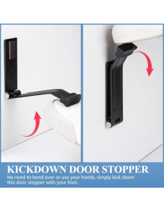 Tope de puerta Kickdown HONZUEN negro de metal con goma 2