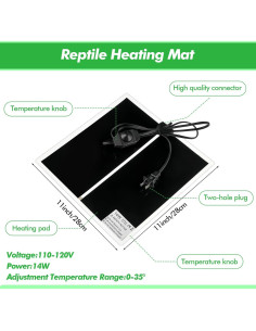 Almohadilla Térmica para Reptiles ROCEEI 28x28 cm 14W 2