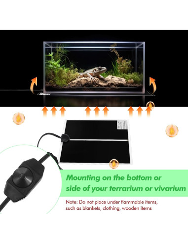 Almohadilla Térmica para Reptiles ROCEEI 28x28 cm 14W