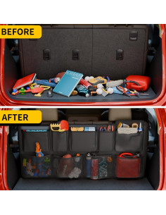 Organizador de Maletero de Coche Maxzina 104x51 cm 9 Bolsillos Negro 2