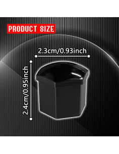 20 Cubiertas de Tuercas de Rueda Vinilo PVOTAWP 19mm Negro 2