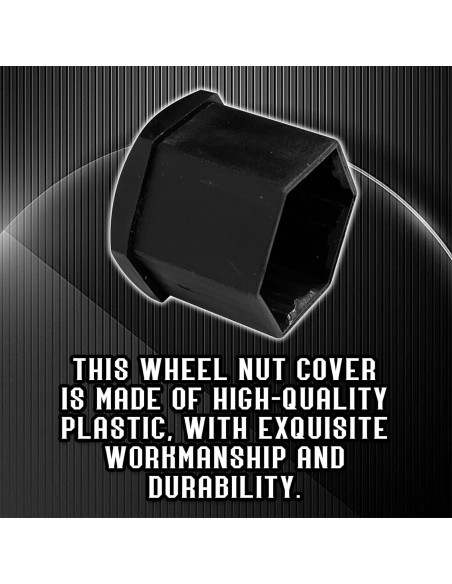 20 Cubiertas de Tuercas de Rueda Vinilo PVOTAWP 19mm Negro