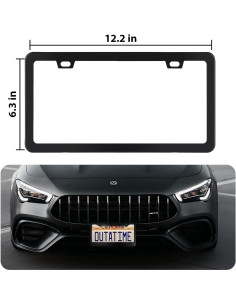 Marco de Placa de Licencia CoPvner Negro 2 Pack Aluminio Resistente 2