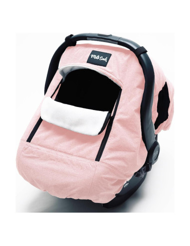 Funda de Asiento de Auto para Bebé Milk Snob Invierno Rosa - Impermeable y a Prueba de Viento