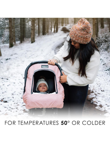 Funda de Asiento de Auto para Bebé Milk Snob Invierno Rosa - Impermeable y a Prueba de Viento