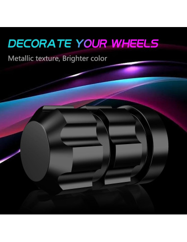 Tapas de Válvula de Neumático QUARKACE 4 Piezas Metal Negro