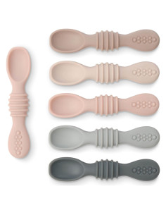 Cucharas de Silicona Simka Rose para Bebés - Paquete de 6