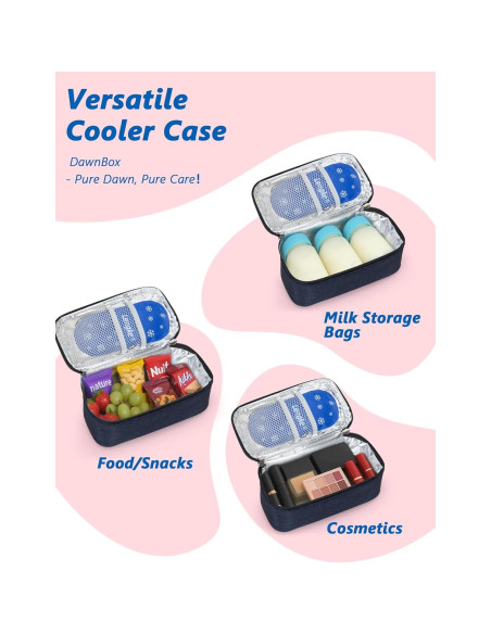 Bolsa de Viaje para Leche Materna DawnBox Azul 600ml con Termómetro