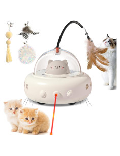 Juguete Interactivo para Gatos Simxihong 2 en 1 Laser y Pluma
