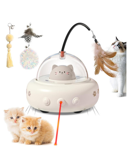Juguete Interactivo para Gatos Simxihong 2 en 1 Laser y Pluma