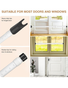 Barra de Seguridad Ajustable para Puerta Deslizante Enayplon - Blanco 2