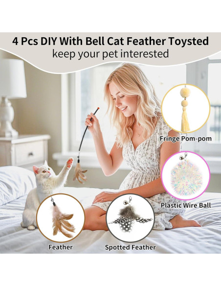 Juguete Interactivo para Gatos Simxihong 2 en 1 Laser y Pluma