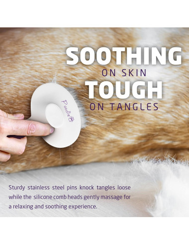 Cepillo Autolimpiante Poodlie para Perros y Gatos - 2 en 1