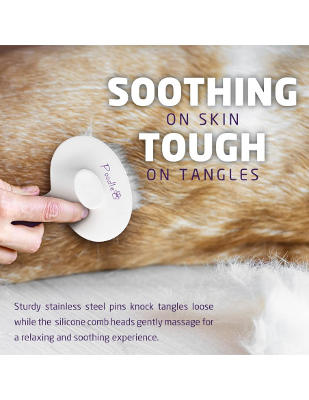 Cepillo Autolimpiante Poodlie para Perros y Gatos - 2 en 1