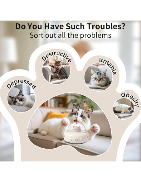 Juguete Interactivo para Gatos Simxihong 2 en 1 Laser y Pluma
