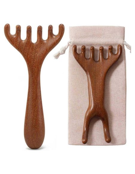 Masajeador de cuero cabelludo y pies de madera Moreinday - 2 unidades