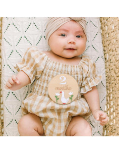 Tablero de Hitos Mensuales Ganso de Madera - 2 Discos + Marcador 2