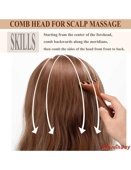 Masajeador de cuero cabelludo y pies de madera Moreinday - 2 unidades