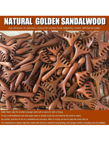 Masajeador de cuero cabelludo y pies de madera Moreinday - 2 unidades