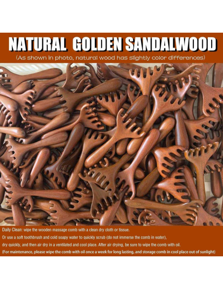 Masajeador de cuero cabelludo y pies de madera Moreinday - 2 unidades