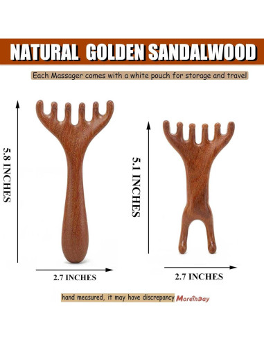 Masajeador de cuero cabelludo y pies de madera Moreinday - 2 unidades