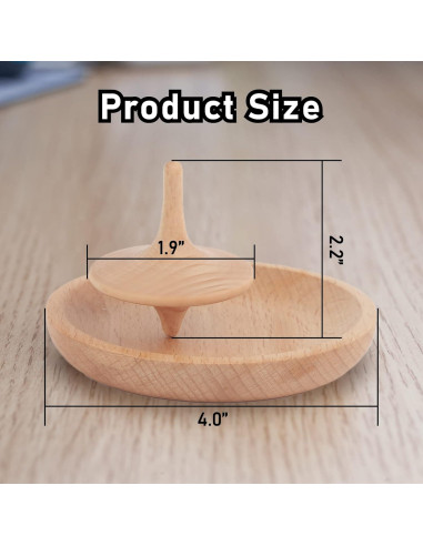 Trompos de Madera JstFrU con Base - Set de 2, 130g