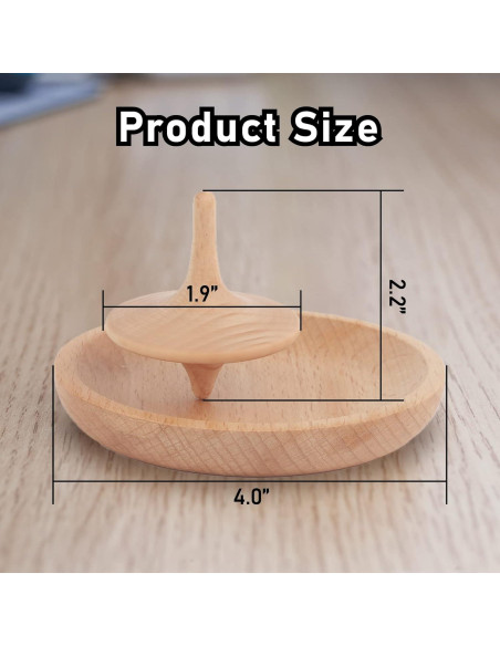 Trompos de Madera JstFrU con Base - Set de 2, 130g