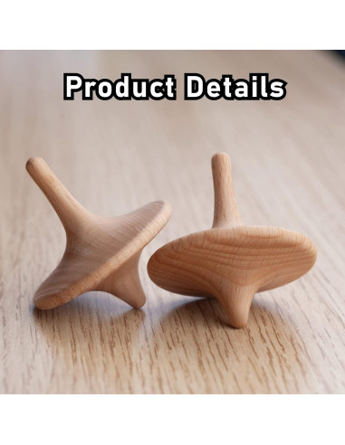 Trompos de Madera JstFrU con Base - Set de 2, 130g