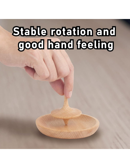 Trompos de Madera JstFrU con Base - Set de 2, 130g