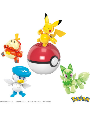 Set de Construcción Pokémon MEGA con 4 Figuras y Poké Ball
