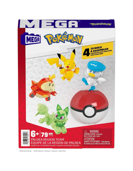 Set de Construcción Pokémon MEGA con 4 Figuras y Poké Ball