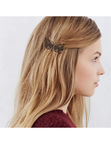 30 Clips de Pelo Decorativos de Metal Bronce Vintage - Globalsupplier