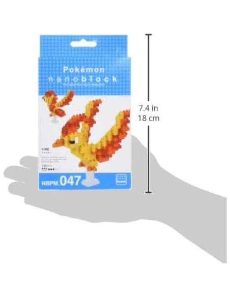 Nanoblock Moltres Pokémon Kit de Construcción 190 Piezas