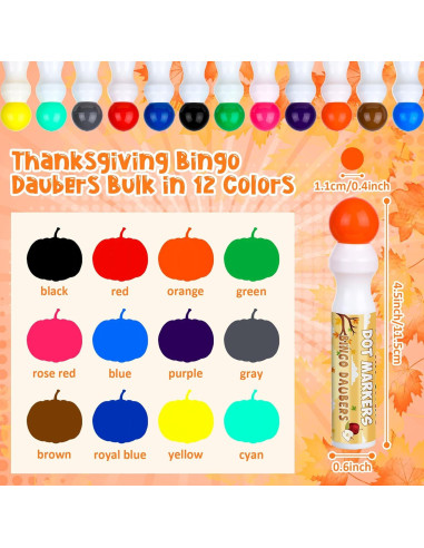 Marcadores de Bingo Eersida 48 Piezas Multicolor 12 Colores