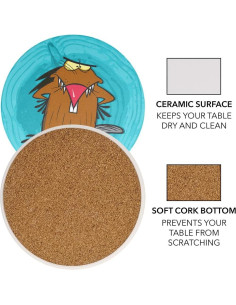 Set de 2 Posavasos Redondos Cerámica GRAPHICS & MORE 9.9 cm 2