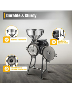 Molino de Granos Eléctrico SuiYuLn 1500W 70 kg/h Negro 2