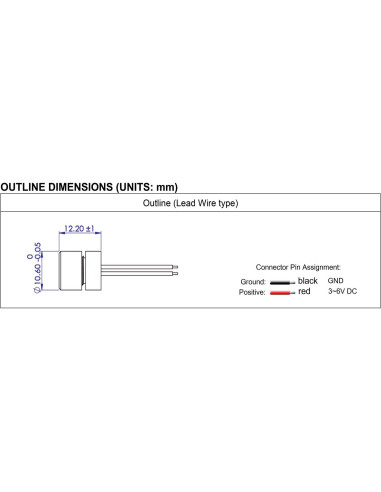 Módulo láser rojo VLM-635-63 Quarton, 0.04mm, Clase 2