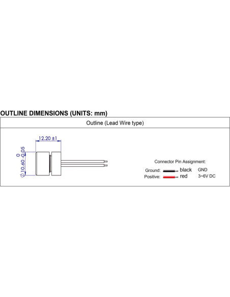 Módulo láser rojo VLM-635-63 Quarton, 0.04mm, Clase 2