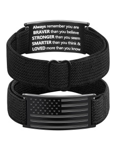 Pulsera Patriótica Ajustable LDOWWGL con Bandera Americana