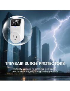 Estabilizador de Voltaje Treybair 2 Pack con Protección 80-140V 2