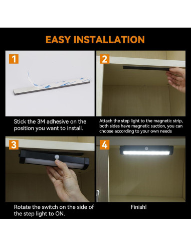 Luces de Escalera LED RVZONE con Sensor de Movimiento IP65