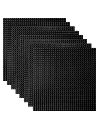 Placas Base de Construcción LVHERO 25cm x 25cm Paquete de 8 Negro
