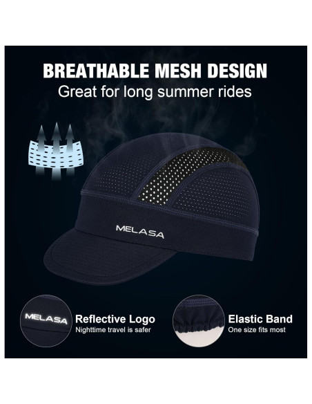 Gorro de Ciclismo MELASA Refrigerante con Visera Negro