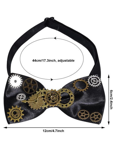 Pajarita Retro Steampunk Fumwase para Hombres Góticos 12x6cm