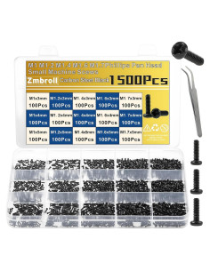 1500 Tornillos Micro M1/M1.2/M1.4/M1.6/M1.7 Acero Carbono