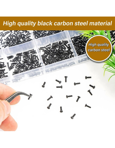 1500 Tornillos Micro M1/M1.2/M1.4/M1.6/M1.7 Acero Carbono